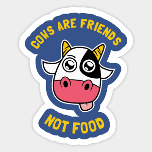 cows are friends not food merch Sticker